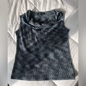 Jones New York Blue and White Zigzag Blouse